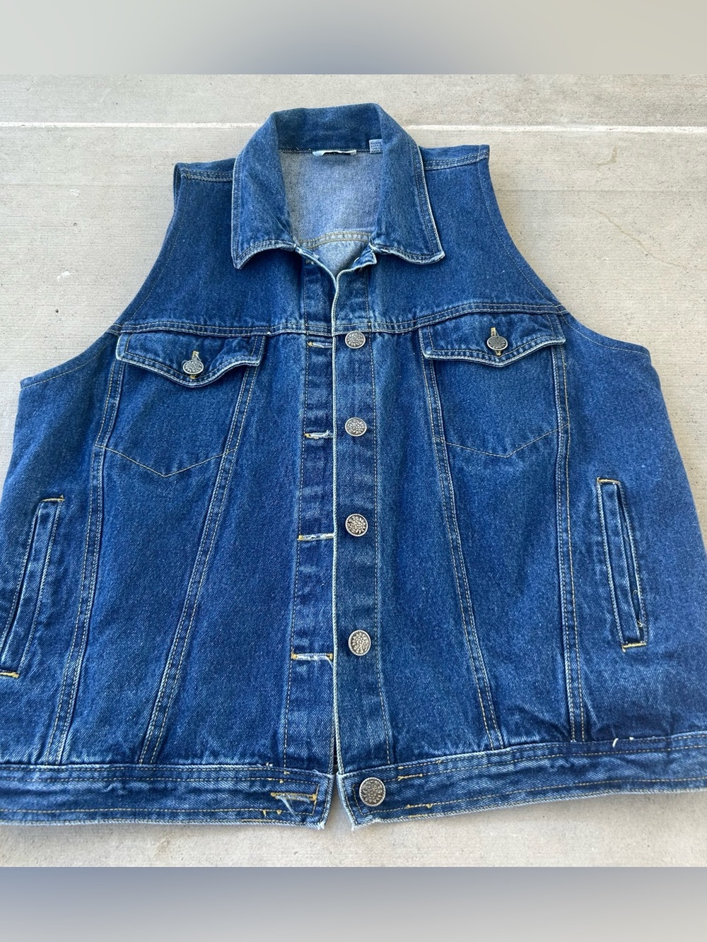 100% cotton vintage denim vest